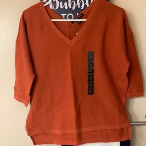 NWT Banana Replublic bronze vneck collar cute